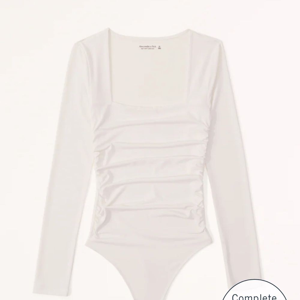 Abercrombie ruched body suit square neck
